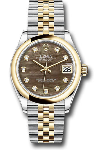 Rolex Steel and Yellow Gold Datejust - 31 MM - Jubilee Bracelet - Domed Bezel - Dark Mother-of-Pearl Diamond Dial - 278243 dkmdj