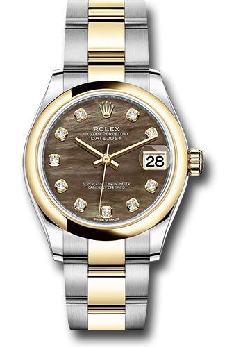 Rolex Steel and Yellow Gold Datejust - 31 MM - Oyster Bracelet - Domed Bezel - Dark Mother-of-Pearl Diamond Dial - 278243 dkmdo