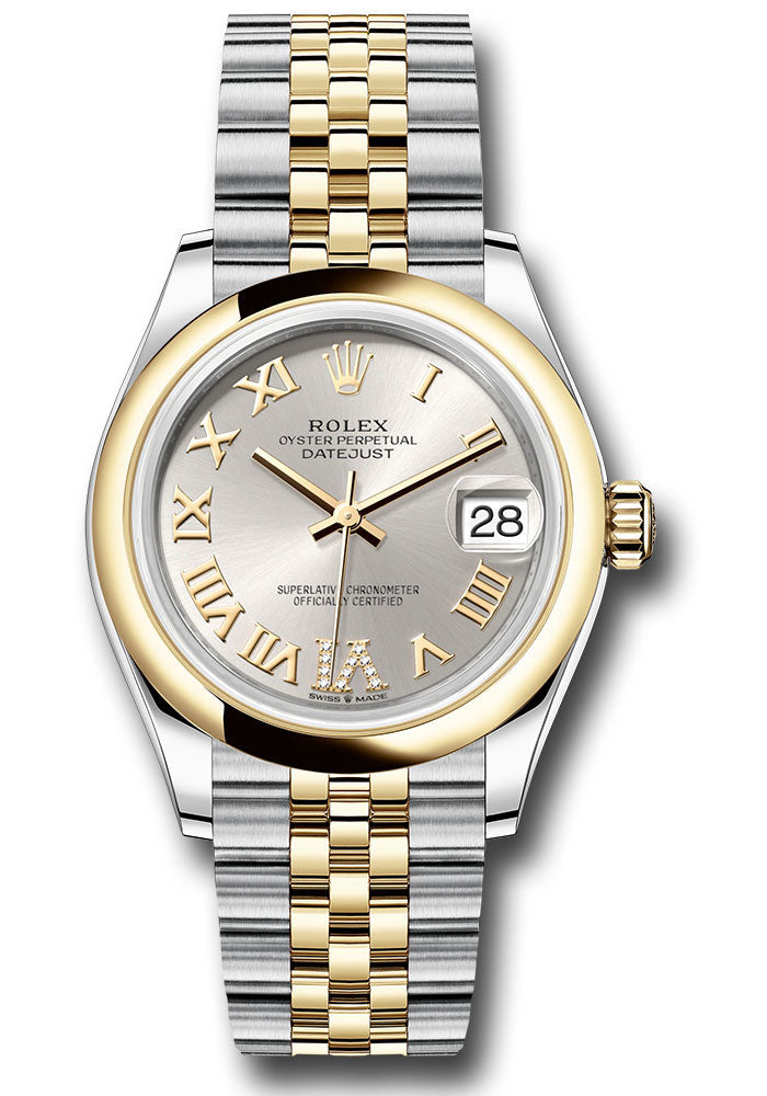 Rolex Steel and Yellow Gold Datejust - 31 MM - Jubilee Bracelet - Domed Bezel - Silver Diamond Roman Six Dial - 278243 sdr6j