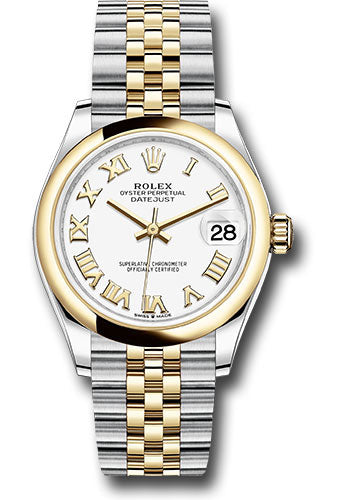 Rolex Steel and Yellow Gold Datejust - 31 MM - Jubilee Bracelet - Domed Bezel - White Roman Dial - 278243 wrj