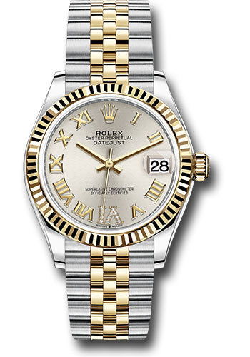 Rolex Steel and Yellow Gold Datejust - 31 MM - Jubilee Bracelet - Fluted Bezel - Silver Diamond Roman Six Dial - 278273 sdr6j