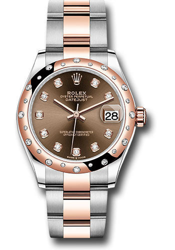 Rolex Steel and Everose Gold Datejust - 31 MM - Oyster Bracelet - 24 Diamond Bezel -  Chocolate diamond  Dial - 278341RBR chodo