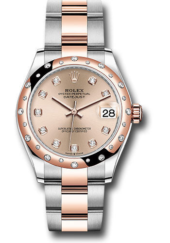 Rolex Steel and Everose Gold Datejust - 31 MM - Oyster Bracelet - 24 Diamond Bezel -  Rose Diamond Dial - 278341RBR rodo