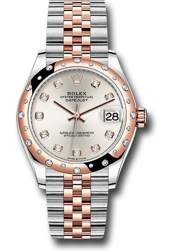 Rolex Steel and Everose Gold Datejust - 31 MM - Jubilee Bracelet - 24 Diamond Bezel -  Silver Diamond Dial - 278341RBR sdj