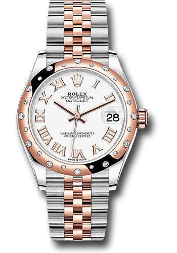 Rolex Steel and Everose Gold Datejust - 31 MM - Jubilee Bracelet - 24 Diamond Bezel -  White Roman Dial - 278341RBR wrj