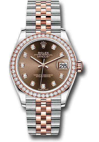 Rolex Steel and Everose Gold Datejust - 31 MM - Jubilee Bracelet - 46 Diamond Bezel - Chocolate Diamond Dial - 278381RBR chodj