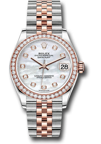 Rolex Steel and Everose Gold Datejust - 31 MM - Jubilee Bracelet - 46 Diamond Bezel -  Mother-of-Pearl Diamond Dial - 278381RBR mdj