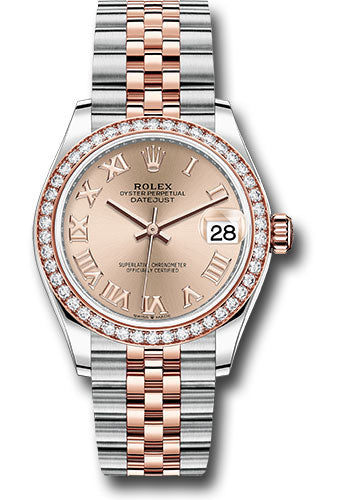 Rolex Steel and Everose Gold Datejust - 31 MM - Jubilee Bracelet - 46 Diamond Bezel - Rosé Roman Dial - 278381RBR rorj