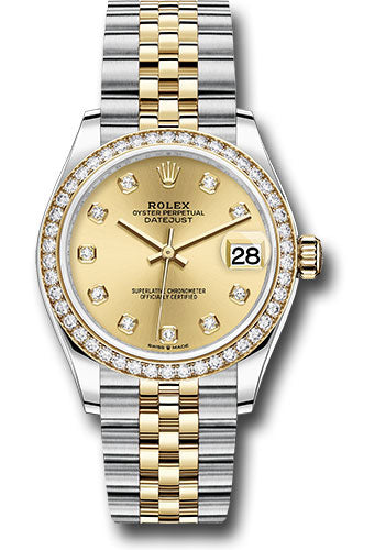 Rolex Steel and Yellow Gold Datejust - 31 MM - Jubilee Bracelet - Diamond Bezel - Champagne Diamond Dial - 278383RBR chdj