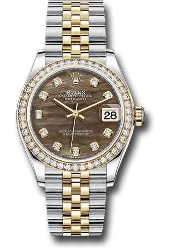 Rolex Steel and Yellow Gold Datejust - 31 MM - Jubilee Bracelet - Diamond Bezel - Dark Mother-of-Pearl Diamond Dial - 278383RBR dkmdj