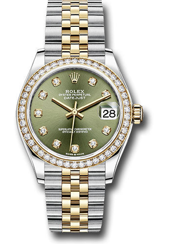 Rolex Steel and Yellow Gold Datejust - 31 MM - Jubilee Bracelet - Diamond Bezel - Olive Green Diamond Dial - 278383RBR ogdj