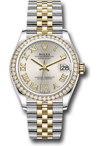 Rolex Steel and Yellow Gold Datejust - 31 MM - Jubilee Bracelet - Diamond Bezel - Silver Diamond Roman Six Dial - 278383RBR sdr6j