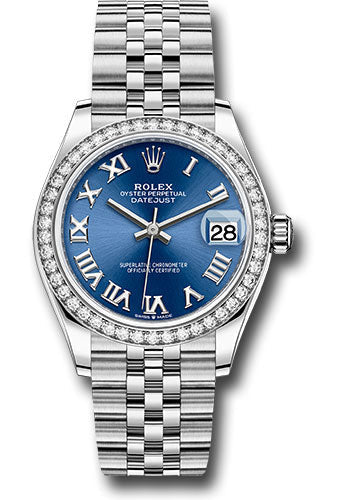 Rolex Steel and White Gold Datejust - 31 MM - Jubilee Bracelet - Diamond Bezel - Blue Roman Dial - 278384RBR blrj