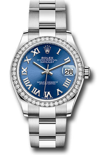 Rolex Steel and White Gold Datejust - 31 MM - Oyster Bracelet - Diamond Bezel - Blue Roman Dial - 278384RBR blro