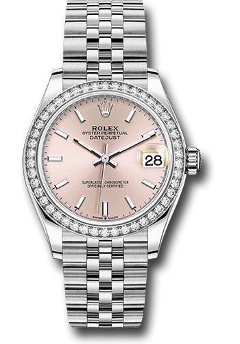 Rolex Steel and White Gold Datejust - 31 MM - Jubilee Bracelet - Diamond Bezel - Pink Index Dial - 278384RBR pij