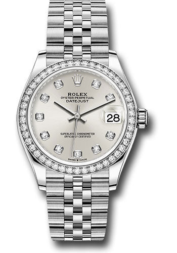 Rolex Steel and White Gold Datejust - 31 MM - Jubilee Bracelet - Diamond Bezel - Silver Diamond Dial - 278384RBR sdj