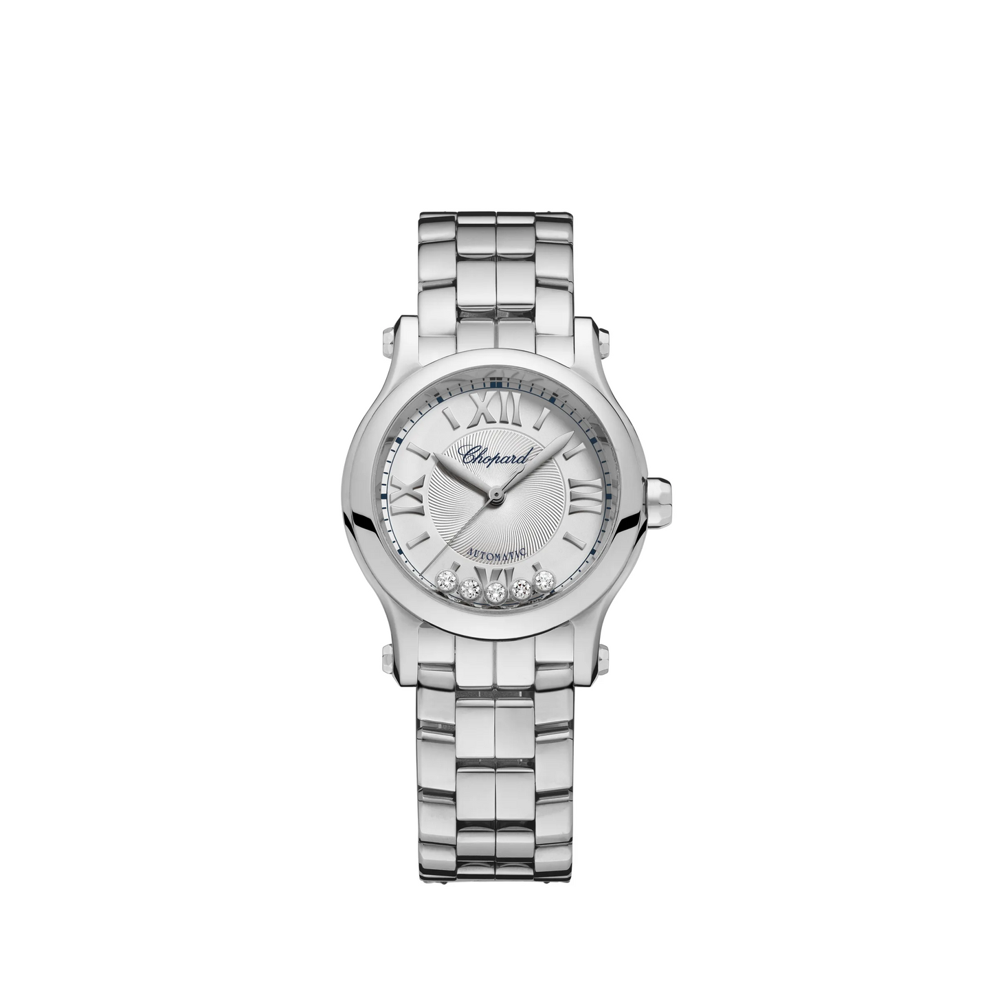 Chopard Happy Sport Stainless Steel 30 MM - Stainless Steel Bracelet - White Diamond Dial - 278573-3012