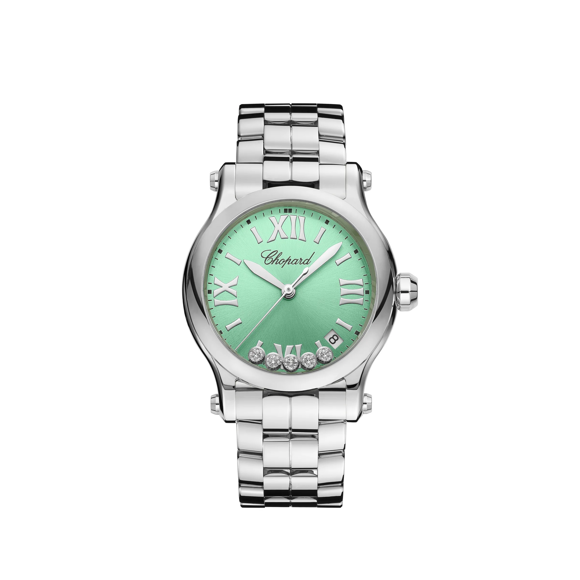 Chopard Happy Sport Stainless Steel 36 MM - Stainless Steel Bracelet - Green Diamond Dial - 278582-3011