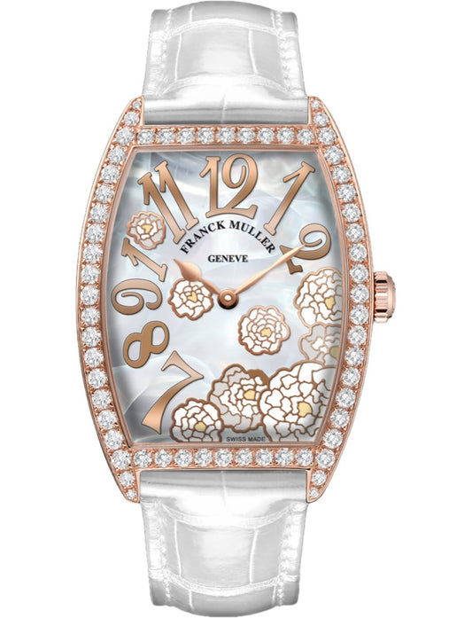 Franck Muller Cintrée Curvex - 31 MM - 18k Rose Gold - Diamond Bezel - MoP Dial - 2852 QZ REL BC PEO D 1R-1