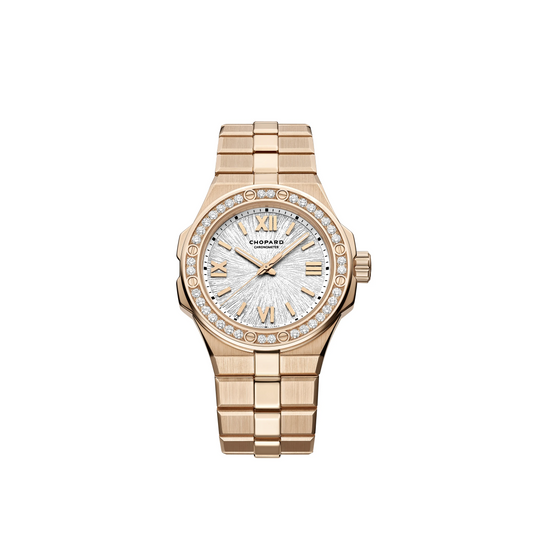 Chopard Alpine Eagle Rose Gold 33 MM - Rose Gold Bracelet - Diamond Bezel - Sapphire Crystal Dial - 295384-5001