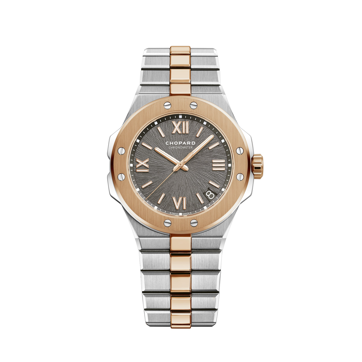 Chopard Alpine Eagle Rose Gold and Stainless Steel 41 MM - Rose Gold and Stainless Steel Bracelet - Diamond Bezel - Grey Sapphire Crystal Dial - 298600-6001