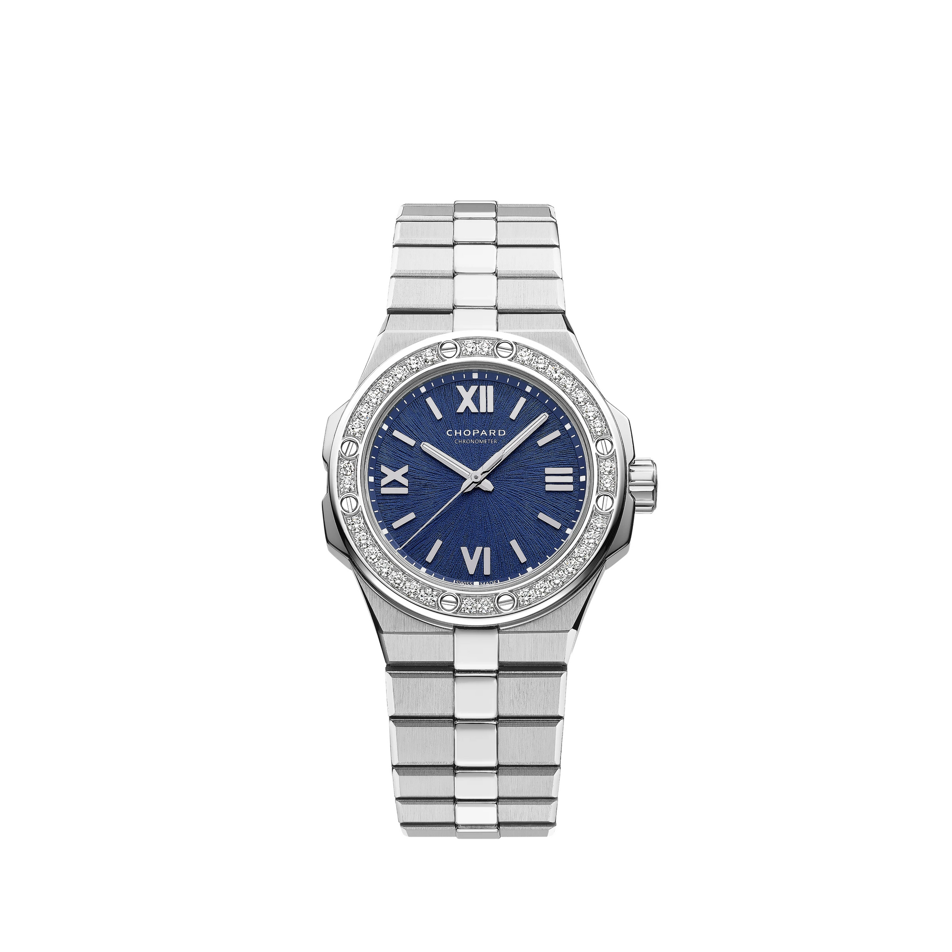 Chopard Alpine Eagle Stainless Steel 33 MM - Stainless Steel Bracelet - Diamond Bezel - Blue Sapphire Crystal Dial - 298617-3002