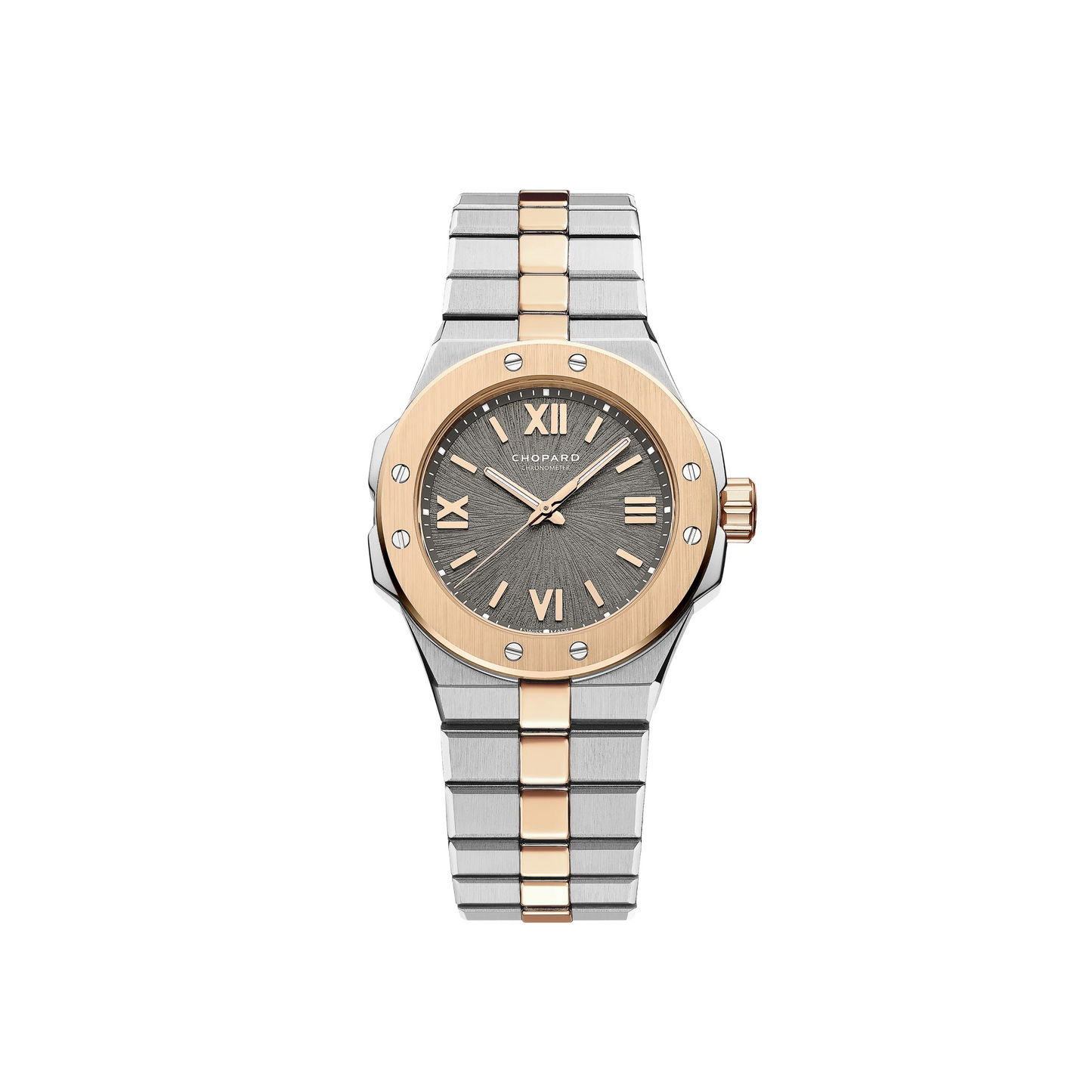 Chopard Alpine Eagle Rose Gold and Stainless Steel 33 MM - Rose Gold and Stainless Steel Bracelet - Grey Sapphire Crystal Dial - 298617-6001