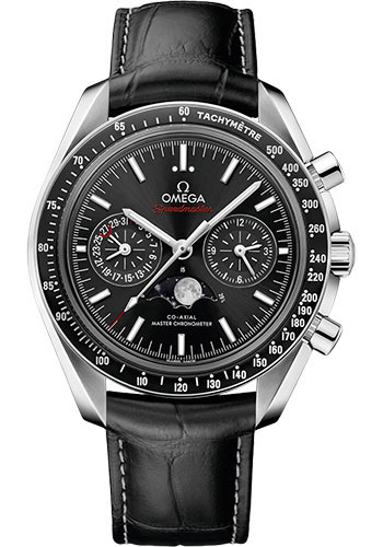 Omega Speedmaster Stainless Steel 44.25 MM - Black Leather Strap - Black Dial - 304.33.44.52.01.001