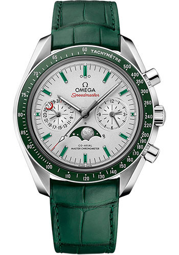 Omega Speedmaster Platinum 44.25 MM - Green Leather Strap - Gold Dial - 304.93.44.52.99.003