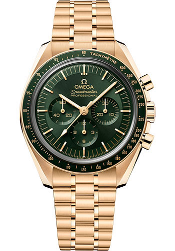 Omega Speedmaster Yellow Gold 42 MM - Yellow Gold Bracelet - Green Dial - 310.60.42.50.10.001