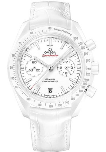 Omega Speedmaster White Ceramic 44.25 MM - White Leather Strap - White Dial - 311.93.44.51.04.002