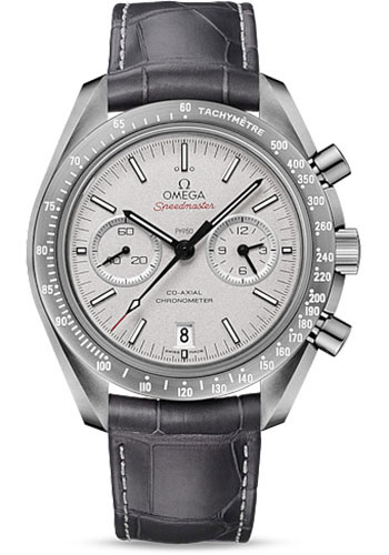 Omega Speedmaster Grey Ceramic 44.25 MM - Grey Leather Strap - Platinum Dial - 311.93.44.51.99.001