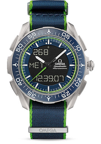 Omega Speedmaster Titanium 45 MM - Blue fabric Strap - Blue and Green Dial - 318.92.45.79.03.001