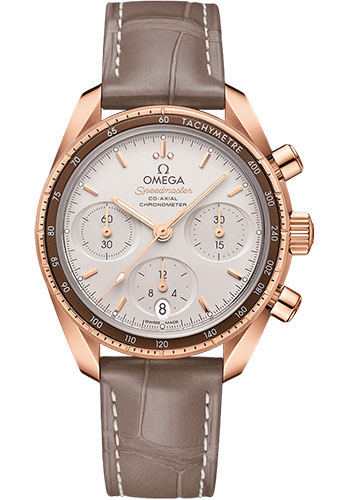 Omega Speedmaster Rose Gold 38 MM - Brown Leather Strap - Cappuccino Dial - 324.63.38.50.02.003