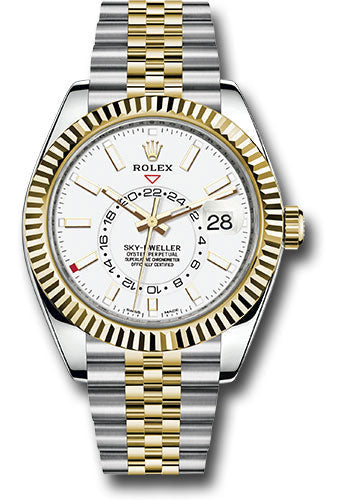 Rolex Stainless Steel & Yellow Gold Sky Dweller Watch - 42 MM - Jubilee Bracelet - White Dial -  326933 wij