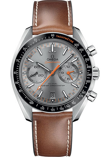 Omega Speedmaster Stainless Steel 44.25 MM - Brown Leather Strap - Sun Brushed Grey Dial - 329.32.44.51.06.001