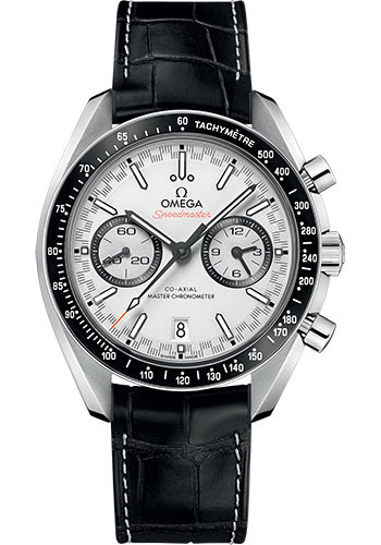 Omega Speedmaster Stainless Steel 44.25 MM - Black Leather Strap - White Dial - 329.33.44.51.04.001