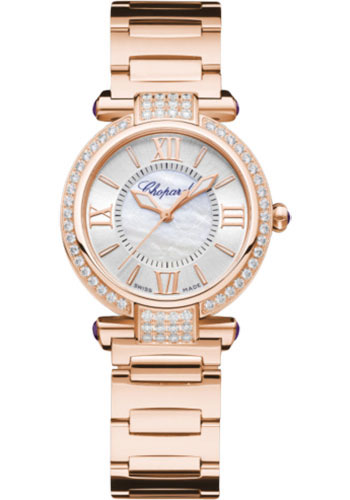 Chopard Imperiale Rose Gold 29 MM - Rose Gold Bracelet - Diamond Bezel - Silver Dial - 384319-5008