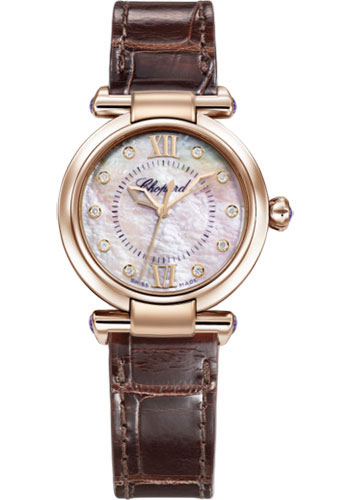 Chopard Imperiale Rose Gold 29 MM - Brown Leather Strap - Mother-of-Pearl Dial  - 384319-5009