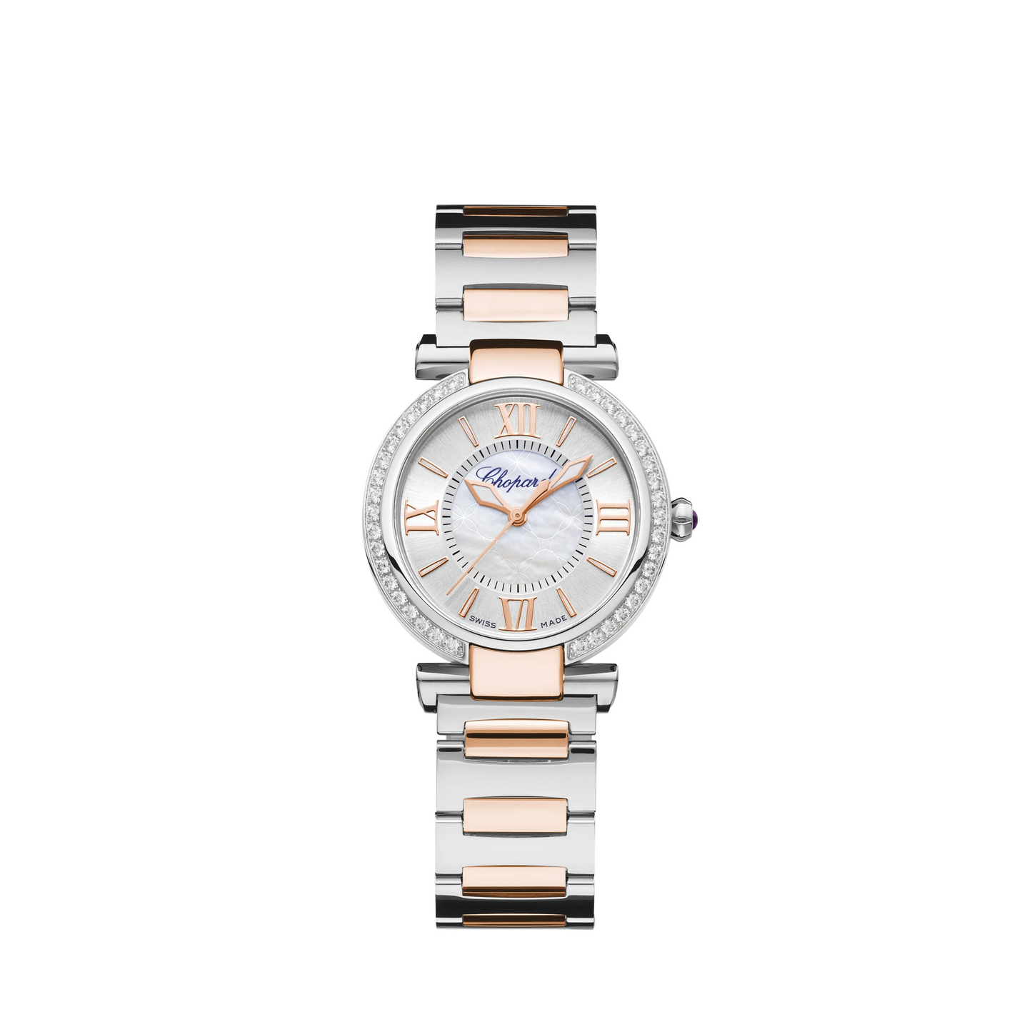 Chopard Imperiale Stainless Steel and Rose Gold 29 MM - Steel and Rose Gold Bracelet - Diamond Bezel - Silver Dial - 388563-6008