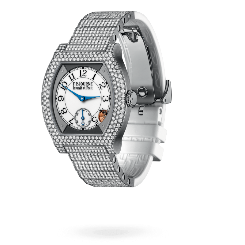 F.P. Journe Elégante Titanium with 12 rows of diamonds and set bracelet Titanium 40 x 35 MM - Titanium Diamond Bracelet - Diamond Bezel - White Dial - Titanium with 12 rows of diamonds and set bracelet
