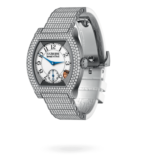 F.P. Journe Elégante Titanium with 12 rows of diamonds and set bracelet Titanium 40 x 35 MM - Titanium Diamond Bracelet - Diamond Bezel - White Dial - Titanium with 12 rows of diamonds and set bracelet