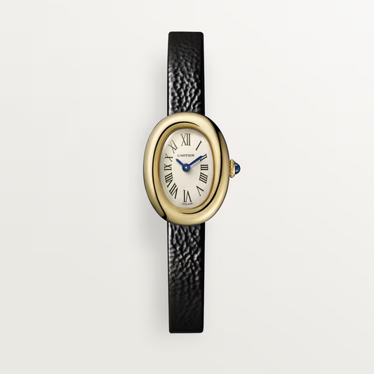 Cartier Baignoire 1920 Yellow Gold 31 MM - Black Varnished Alligator Strap - Silvered Dial - WGBA0022