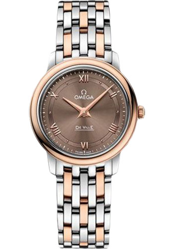 Omega De Ville Stainless Steel and Rose Gold 27.4 MM - Stainless Steel and Rose Gold Bracelet - Brown Dial - 424.20.27.60.13.001