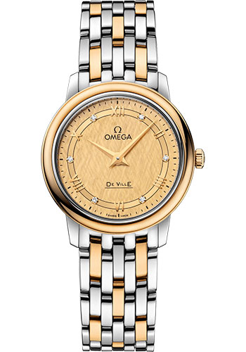 Omega De Ville Stainless Steel and Yellow Gold 27.4 MM - Stainless Steel and Yellow Gold Bracelet - Champagne Dial - 424.20.27.60.58.004