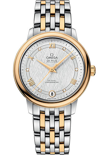 Omega De Ville Stainless Steel and Yellow Gold 32.7 MM - Stainless Steel and Yellow Gold Bracelet - White Silvery Dial - 424.20.33.20.52.001