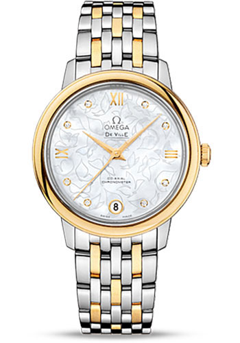 Omega De Ville Stainless Steel and Yellow Gold 32.7 MM - Stainless Steel and Yellow Gold Bracelet - Mother-Of-Pearl Dial - 424.20.33.20.55.002