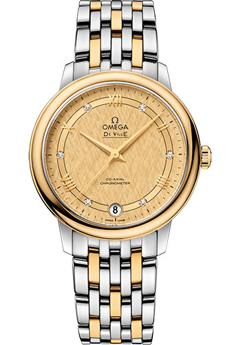 Omega De Ville Stainless Steel and Yellow Gold 32.7 MM - Stainless Steel and Yellow Gold Bracelet - Champagne Dial - 424.20.33.20.58.003
