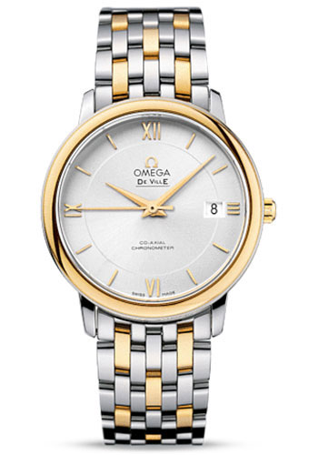 Omega De Ville Stainless Steel and Yellow Gold 36.8 MM - Stainless Steel and Yellow Gold Bracelet - Silver Dial - 424.20.37.20.02.001