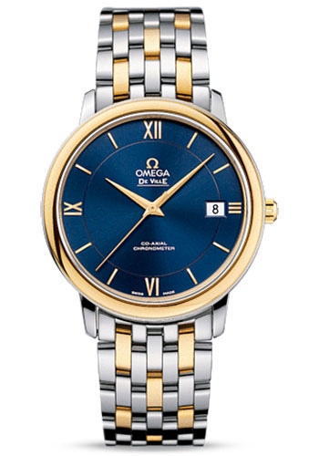Omega De Ville Stainless Steel and Yellow Gold 36.8 MM - Stainless Steel and Yellow Gold Bracelet - Blue Dial - 424.20.37.20.03.001